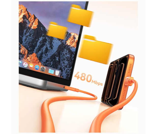 USAMS Kabel 30W 3A Silicone USB-C do Lightning pomarańczowy - 1569042 - zdjęcie 11